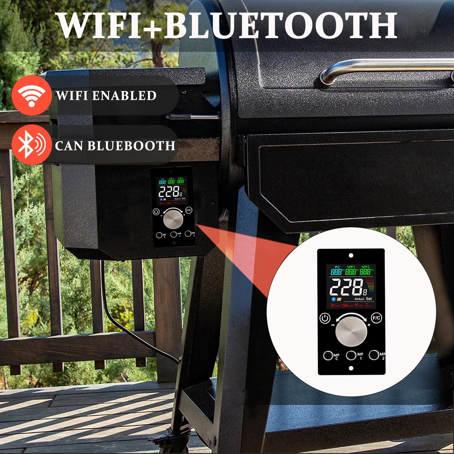 Replacement Pit Boss Digital Thermostat Controller Board with WiFi and Bluetooth Function, can Connect to Mobile APP, Easier to Control Grill Temperature
