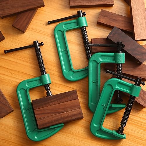 Miniatura 7 de Juego de 4 abrazaderas C de 3 pulgadas, abrazaderas G resistentes para automóviles y madera con apertura de mandíbula de 3 pulgadas deslizante para