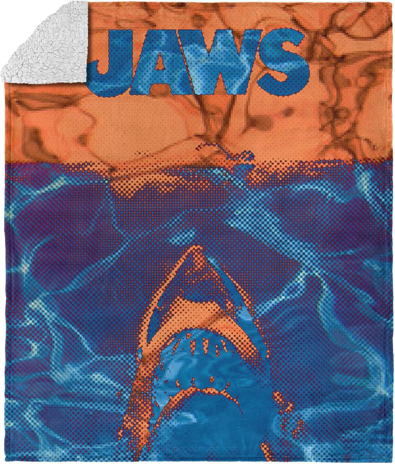 Northwest Jaws Neon Poster Silk Touch Sherpa Throw Blanket 50x60 inches