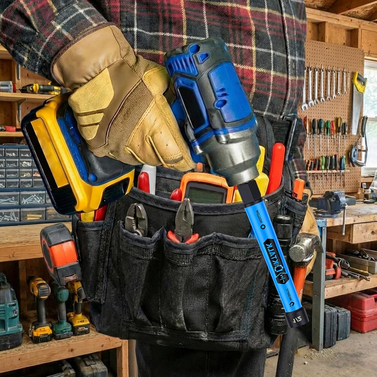 Magnetic Hollow Impact Nut Setter Set, 6-Piece Hollow Shaft Power Nut Driver, 5-Inch Extended Reach for Long Bolts & Threaded Rods, Color-Coded, Impact Rated, SAE Size