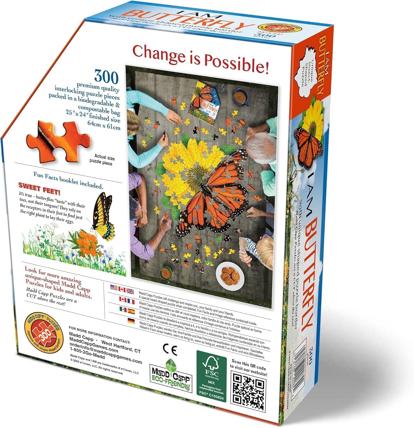 Amazon.com: Madd CAPP: I Am Butterfly - 300 Piece Puzzle - Insect