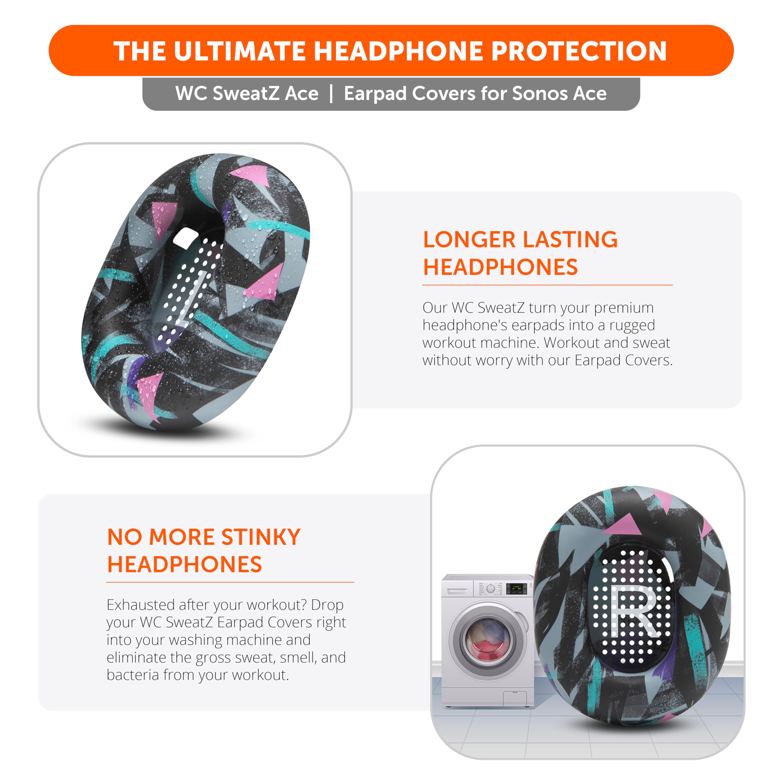 Amazon.com: WC SweatZ Ace - Patented Earpad Sweat Covers for Sonos