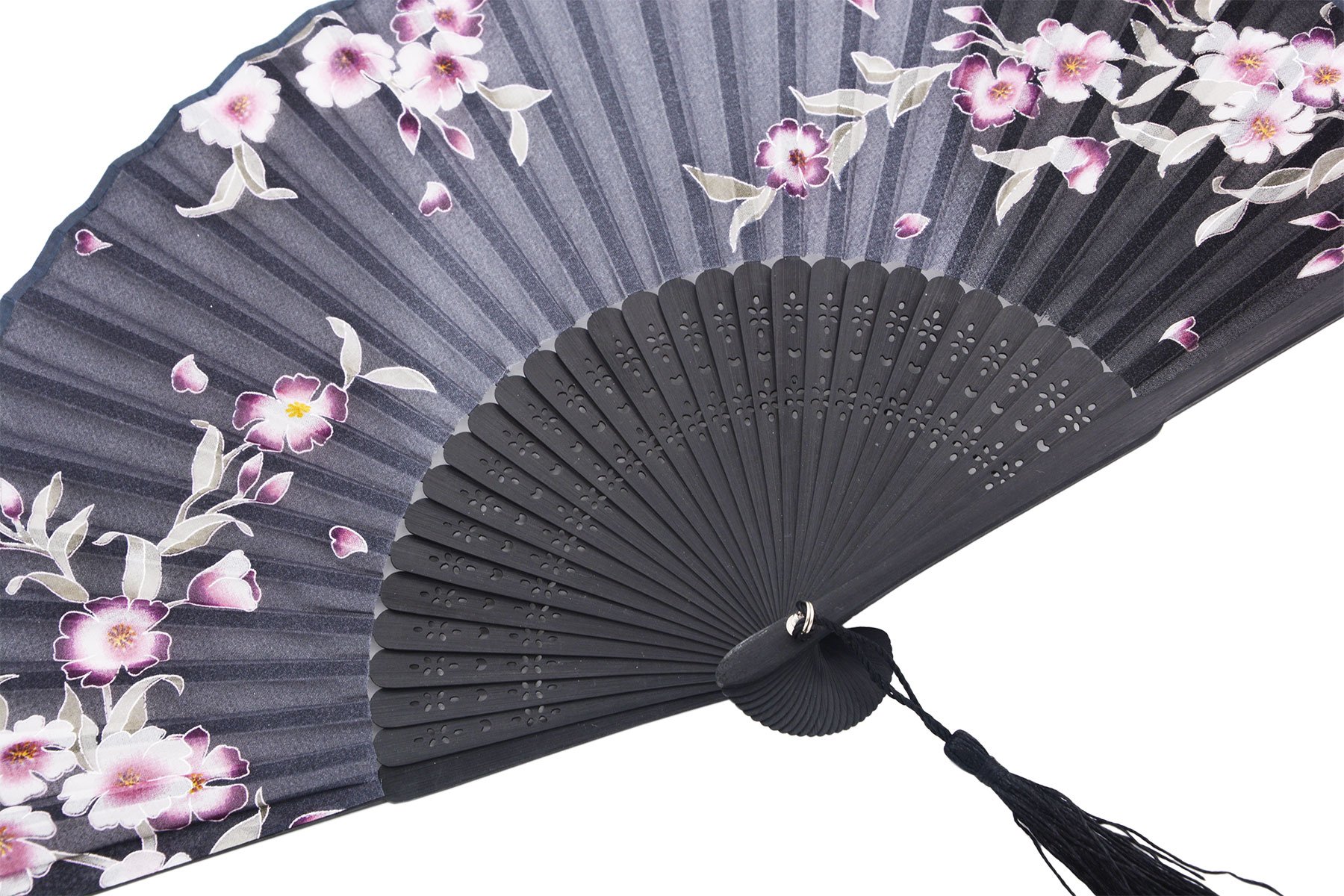 Amajiji - Abanico De Mano Plegable De Seda De Bambú De 8.27 Pulgadas (CZT-07