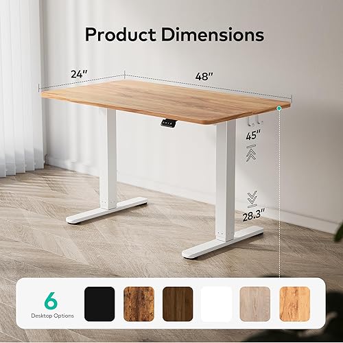 Miniatura 57 de FEZIBO Escritorio eléctrico de pie ajustable en altura, escritorio de pie de 40 x 24 pulgadas, escritorio de computadora de oficina en casa con