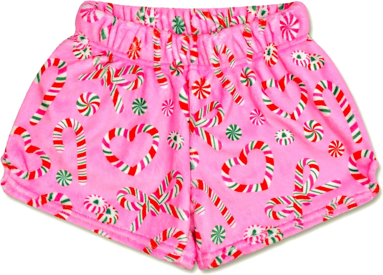 iscream Big Girls Silky Soft Plush Fun Print Fleece Shorts - Holiday Cheer Collection