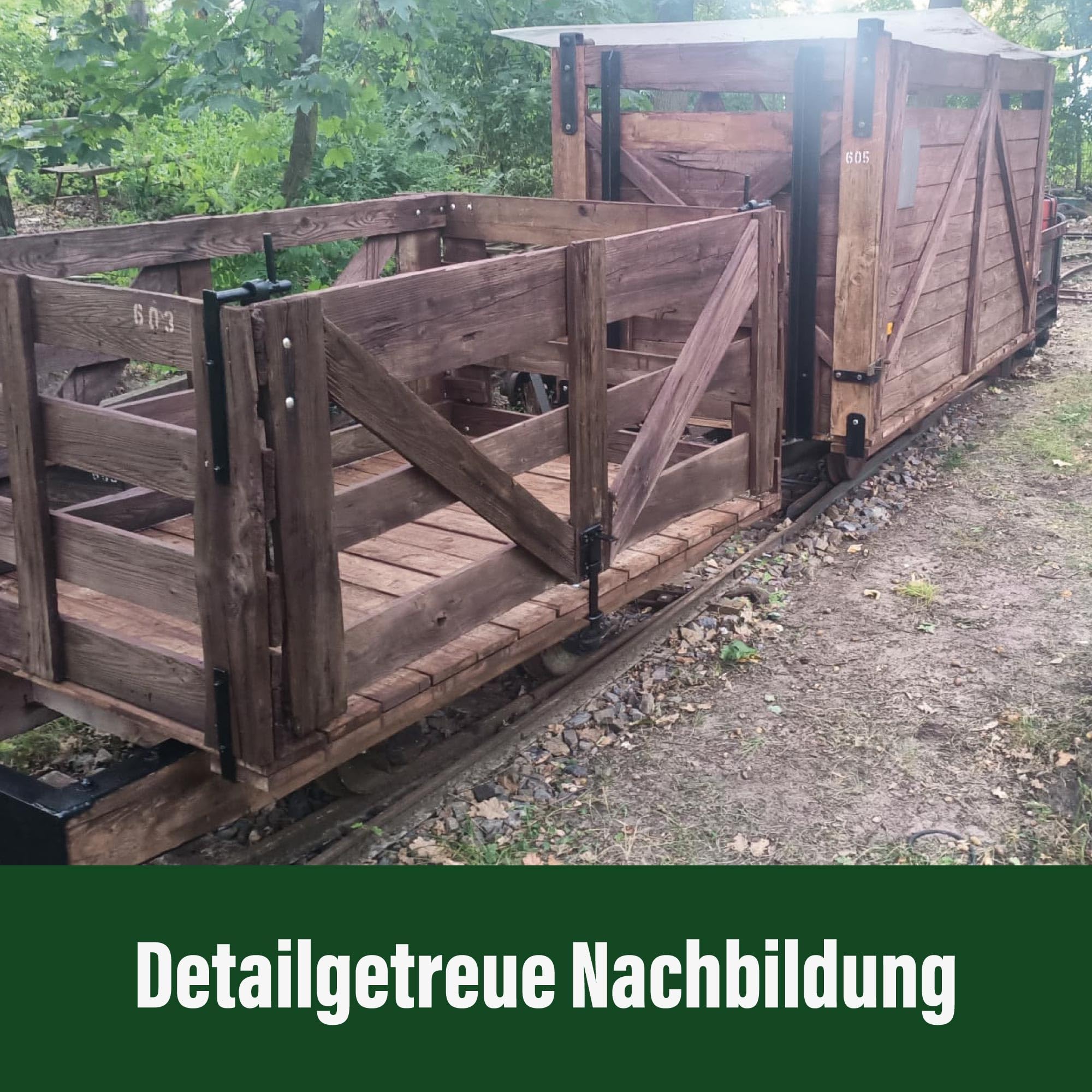 Torflore Grubenhunt Feldbahnwagen braun - Bausatzwagen/Selbstbauwagen - Gartenbahn Spur G