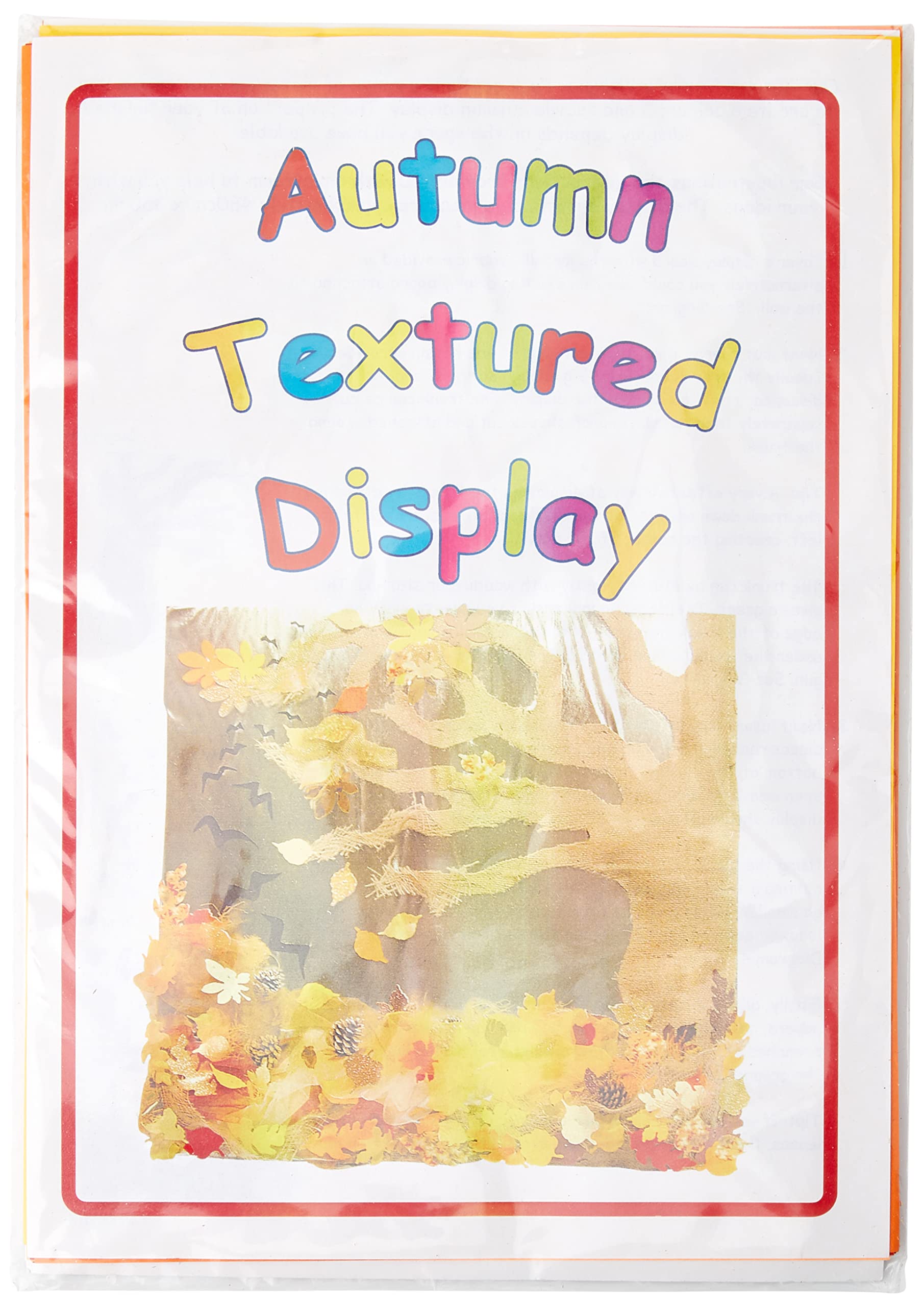Springboard Autumn Textured Fabric Classroom Display Pack - Glitter and Printed Leaf Shape Decorations w/ Hessian, Net, and Felt Backgrounds - Craft Supplies for Teachers