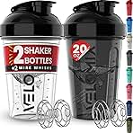 -2 Pack- 20 oz Protein Shaker Bottles for Protein Mixes - 2x Wire Whisk | Leak Proof Shaker Cups for Protein Shakes and Pre Workout | Protein Shaker Bottle Pack