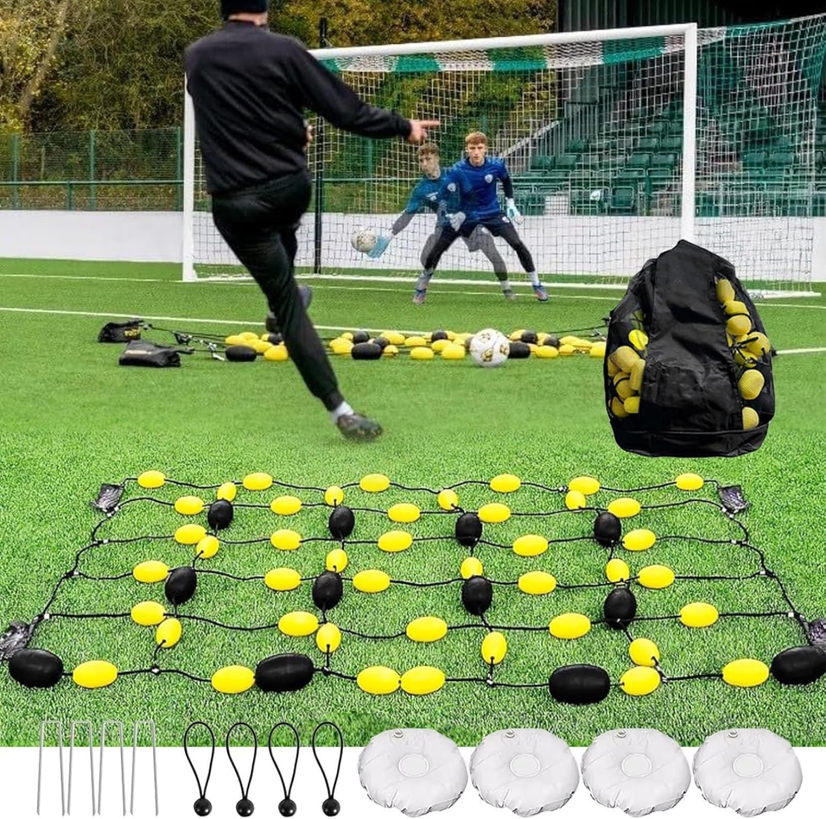 Eiwitany Soccer Goalkeeper Training Equipment -for Reflex & Agility, Multi-Angle Rebounder for Performance & Skills Development (2×1.6m)