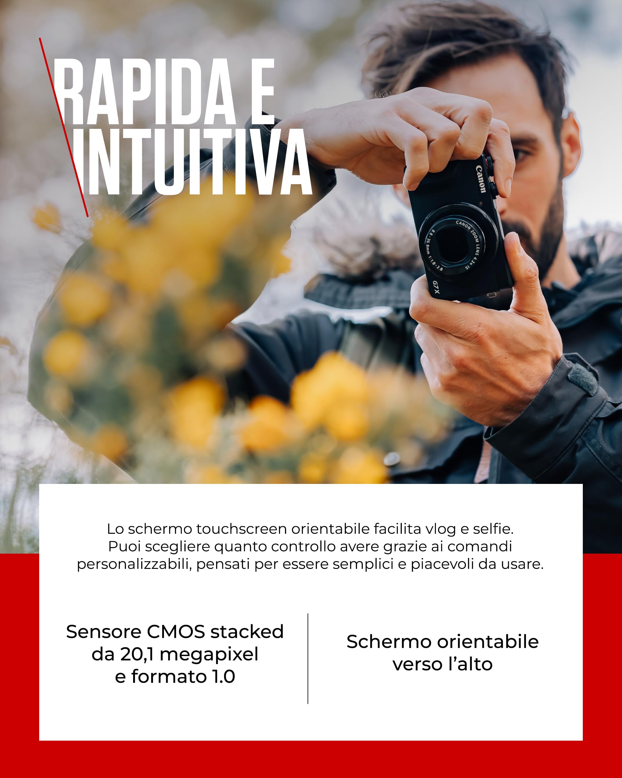 Canon PowerShot G7X Mark III (Argento) – Fotocamera Digitale Compatta con Sensore da 1 Pollice e Video 4K - Perfetta In Condizioni Di Scarsa Illuminazione E Per I Viaggi