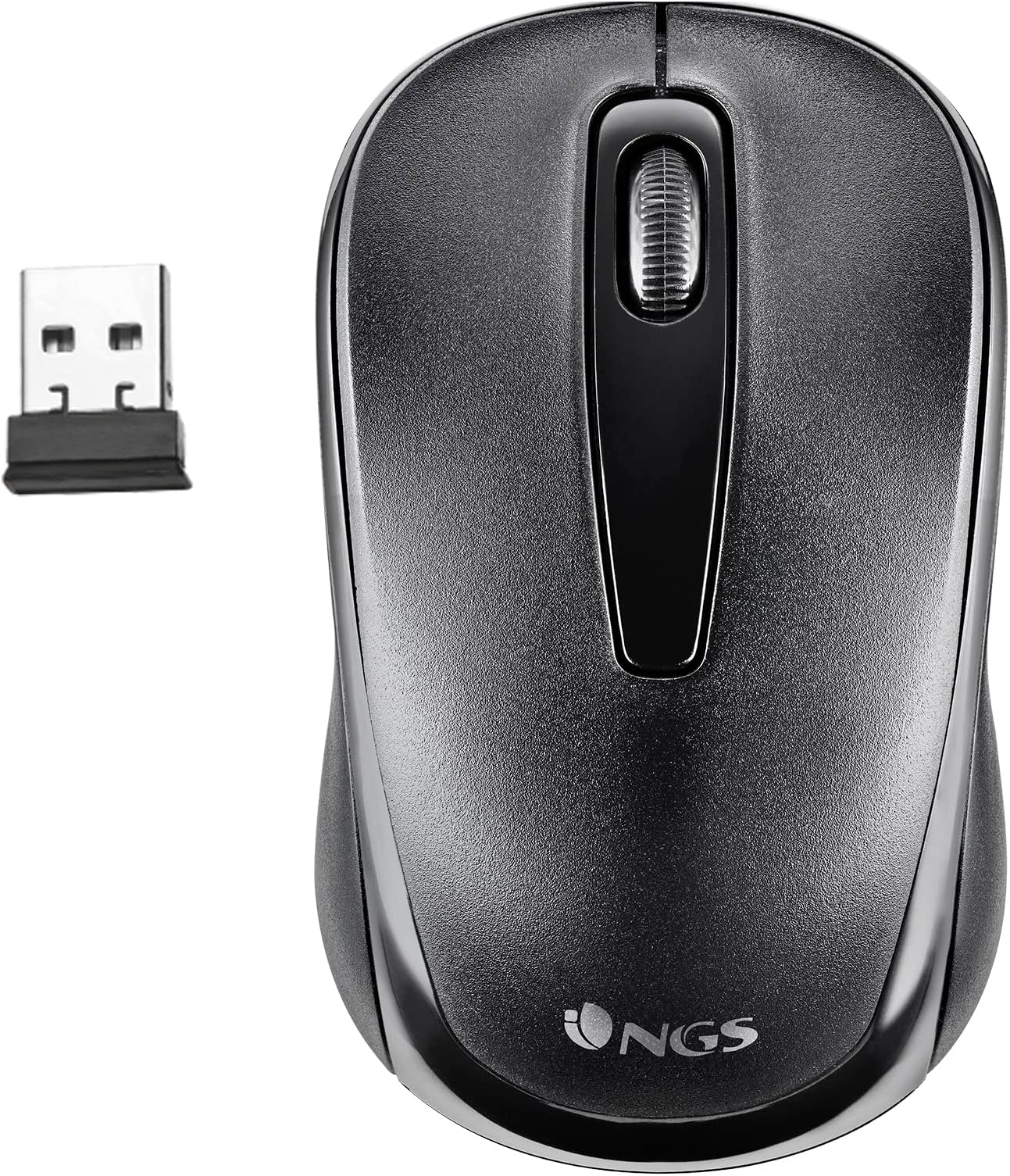 NGSEasy Gamma, 2.4Ghz Wireless Optical Mouse with Nano Receiver, 1200DPI, Black