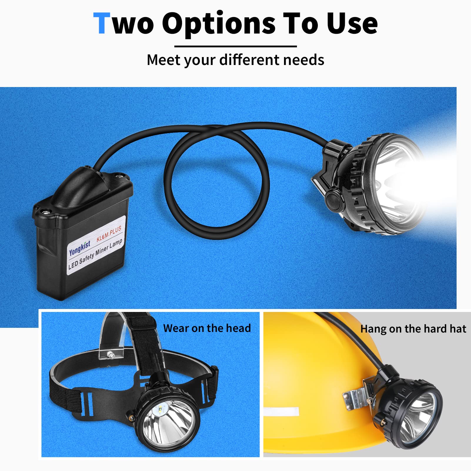 Safety Mining Light - Linterna frontal profesional recargable para minería, 1+6 LED superbrillante, a prueba de explosiones, impermeable, para mineros de carbón, caza de mapaches, camping, senderismo