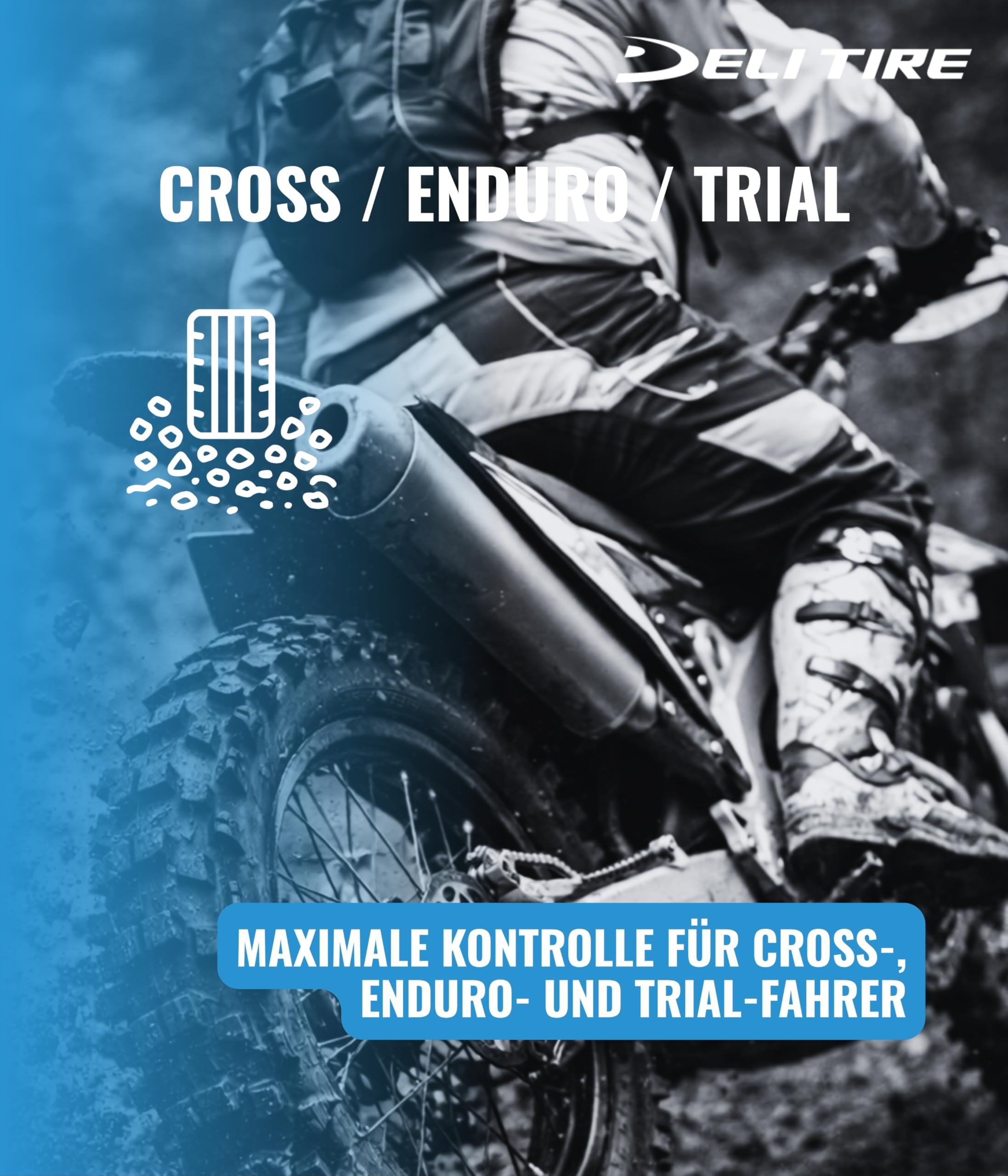 Deli Tire SB-121 FIM ENDURO COMPETITION 120/80-18 Enduro Pneu arrière Motocross