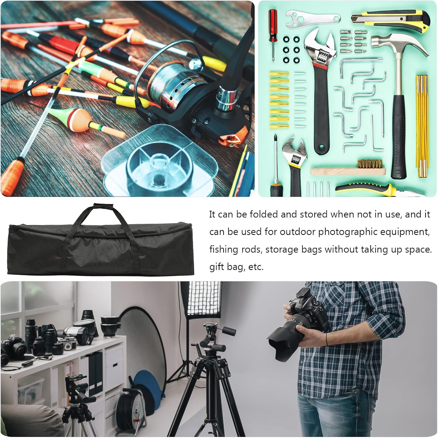 Tripod Carrying Case Bag Portable Oxford Fabric Storage Pouch for Photography Equipment Accessories Monopod and Monolight Outdoor Use 80x21x21cm