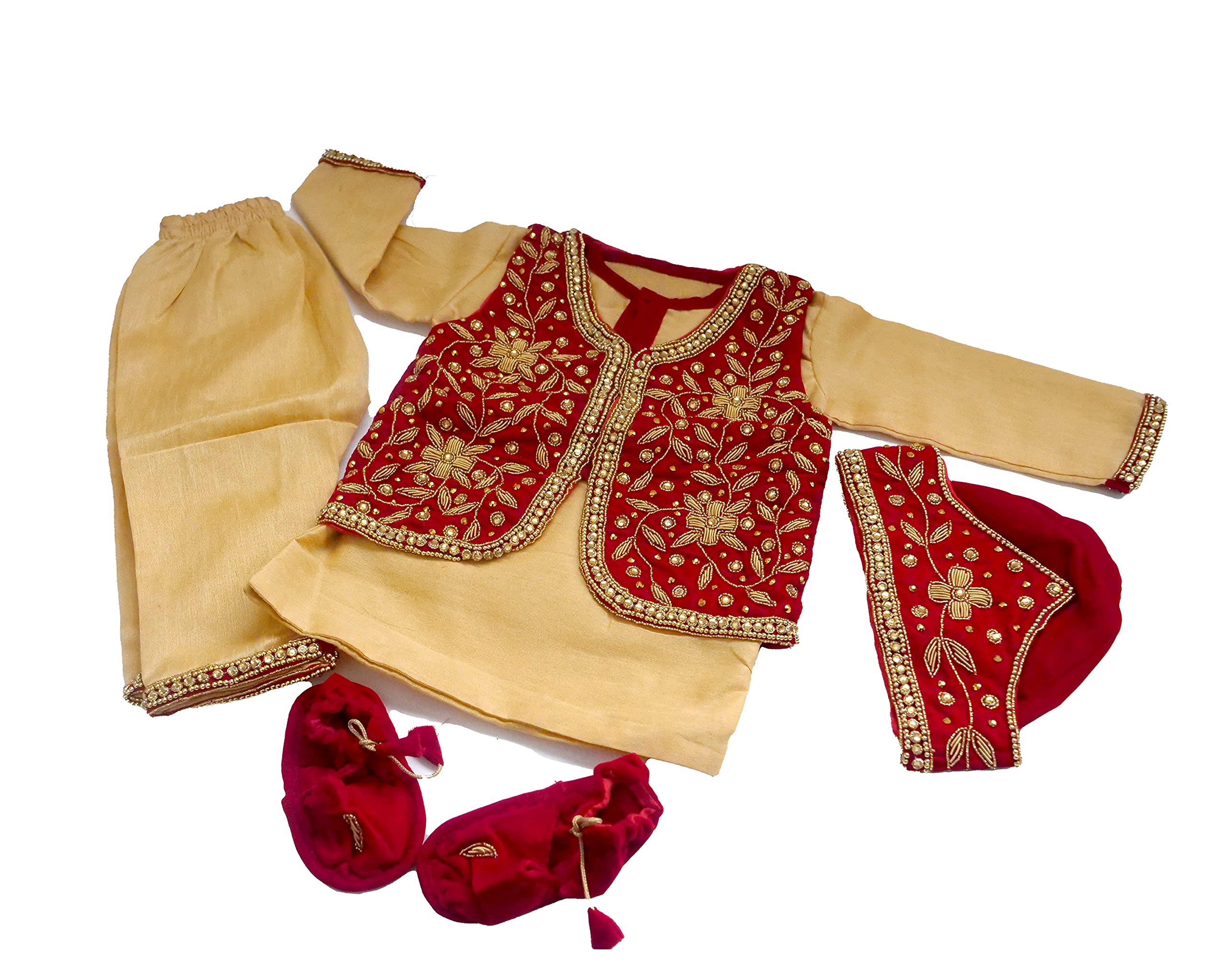 Pasni Dress/Set Nepali Weaning Dress/Rice Feeding Ceremony Baby Boy Dress Baby Annaprashan Set Red