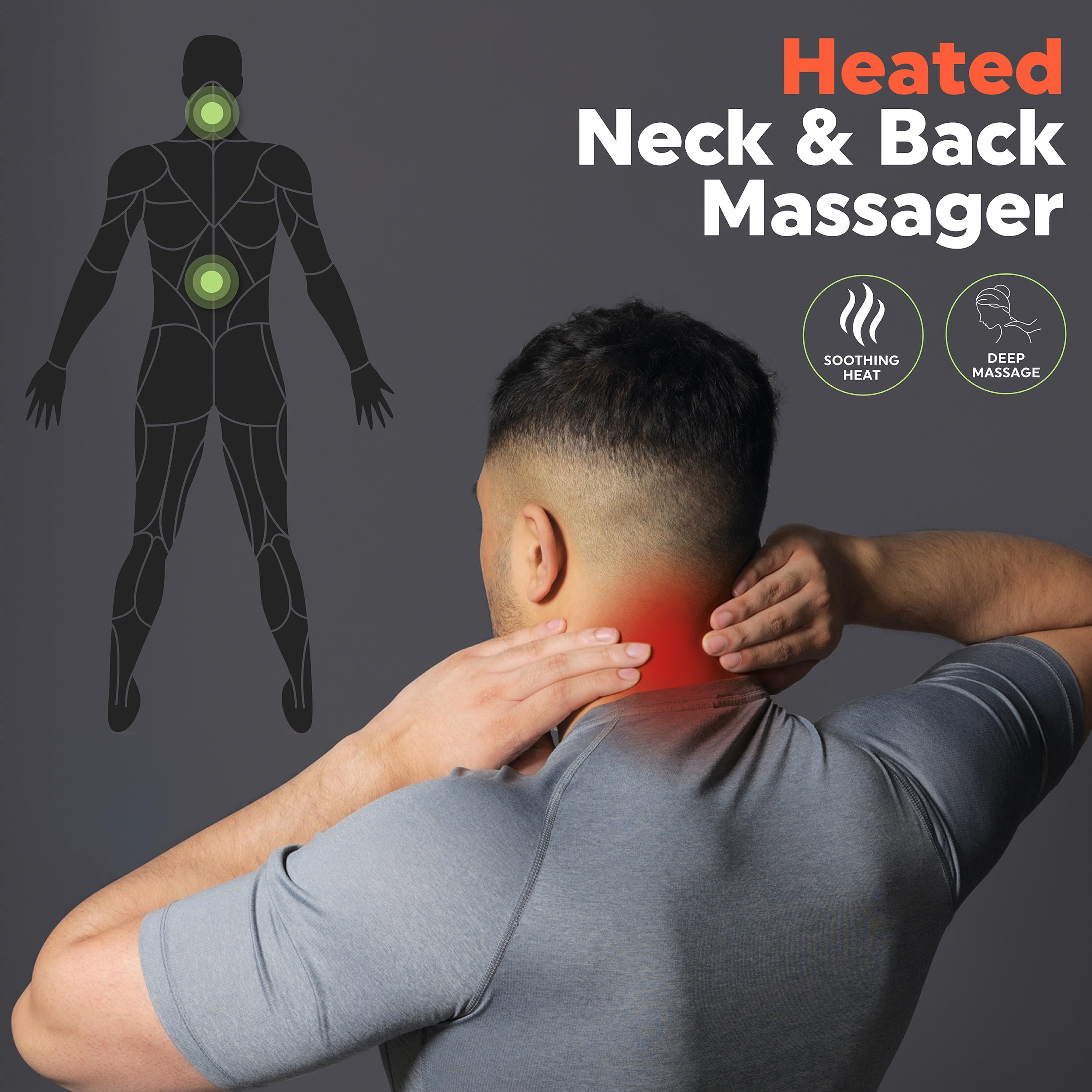Salter EE6934BLKSTKEU7 Masazer do karku i pleców z funkcja grzania, gleboki masaz Shiatsu, 3 predkosci/intensywnosci, 4 glowice masujace, rozluznienie miesni karku, szyi, ramion, adaptery EU i UK