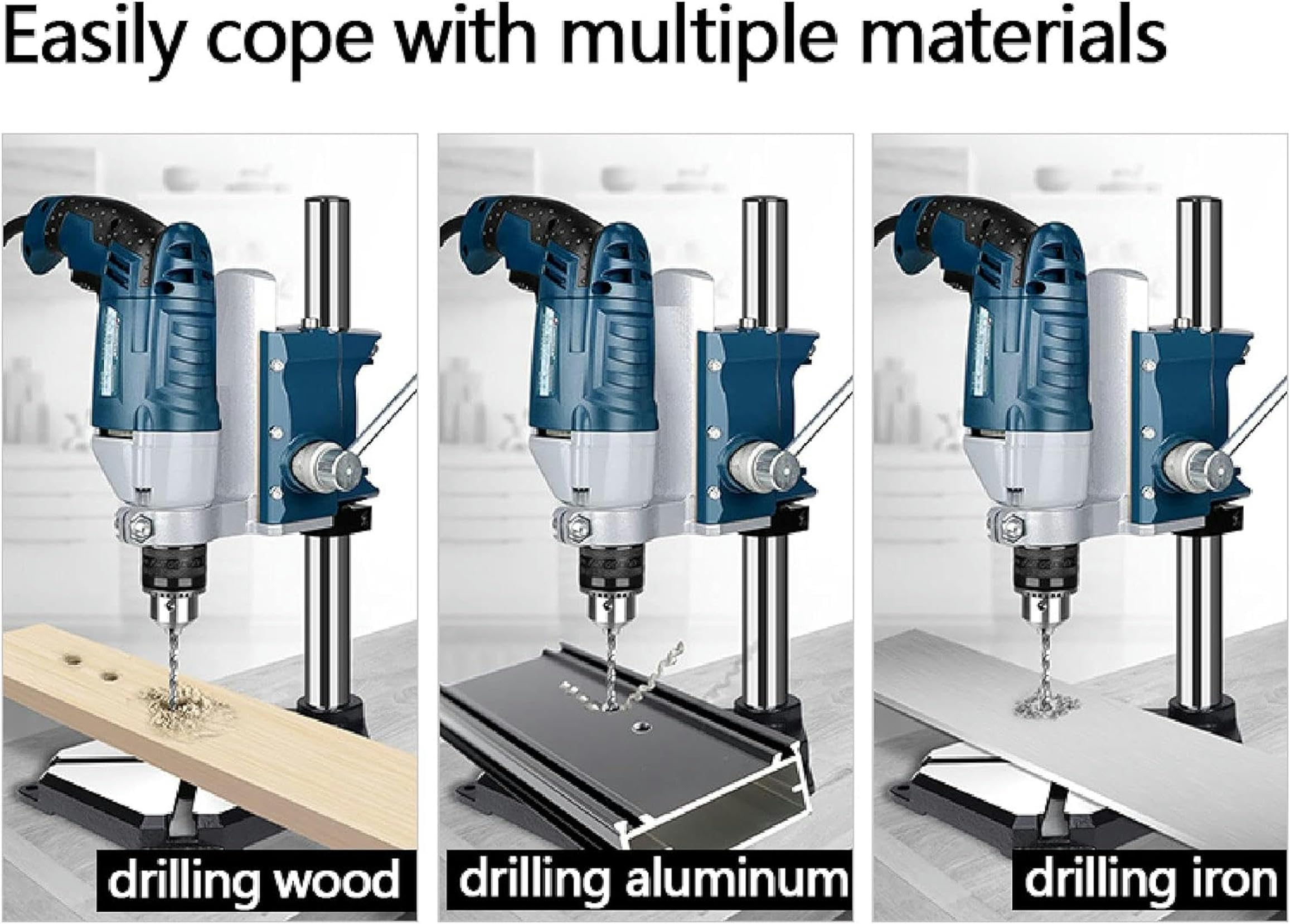 Drill Press Stand for Hand Drill, Drill Press Stand with Vise, Adjustable Benchtop Drill Presses for Making Any Vertical Hole with High Preci