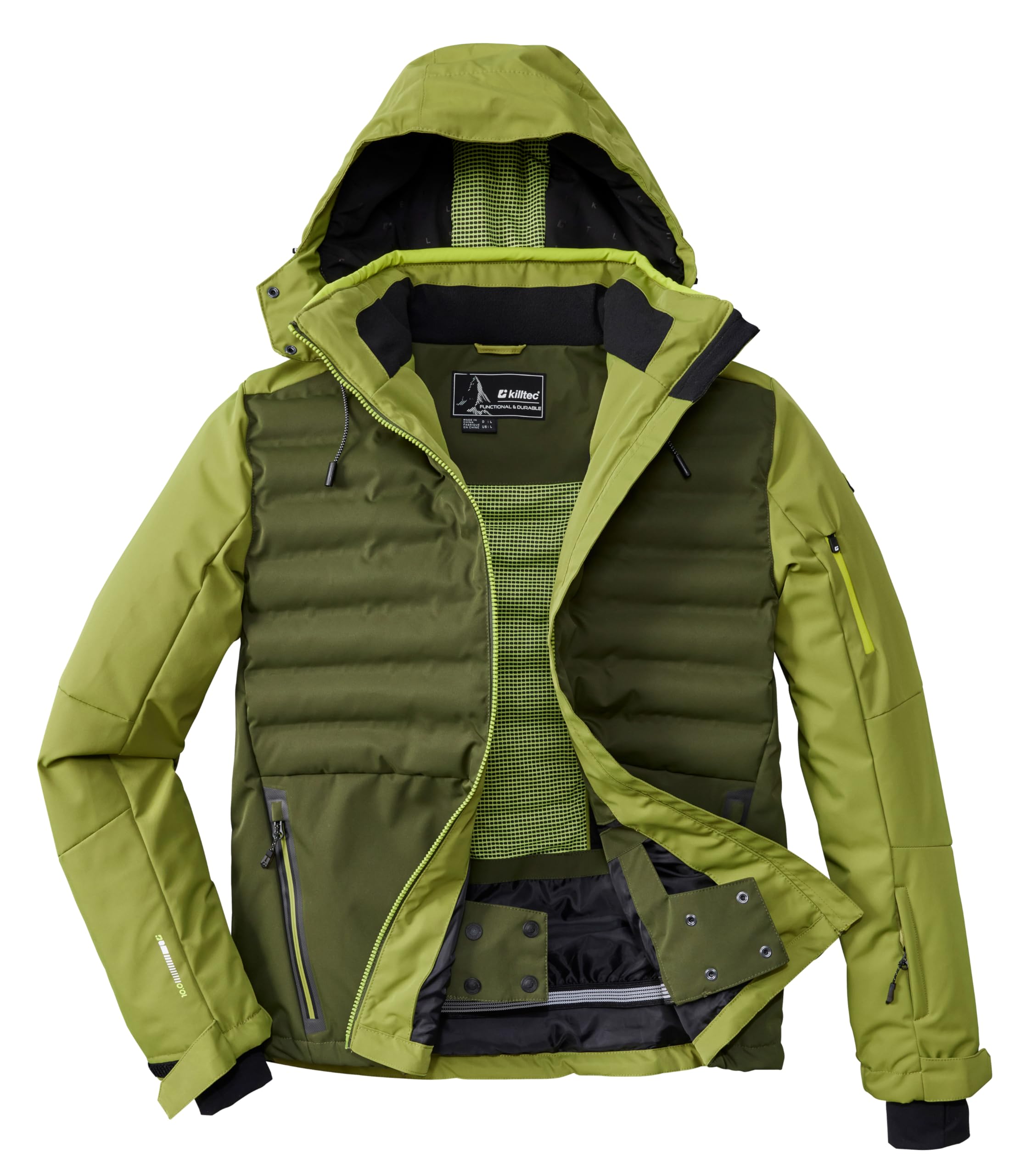 Killtec Herren Ksw 72 Mn Ski Jckt Hybridjacke/Steppjacke mit abzipbarer Kapuze und Schneefang