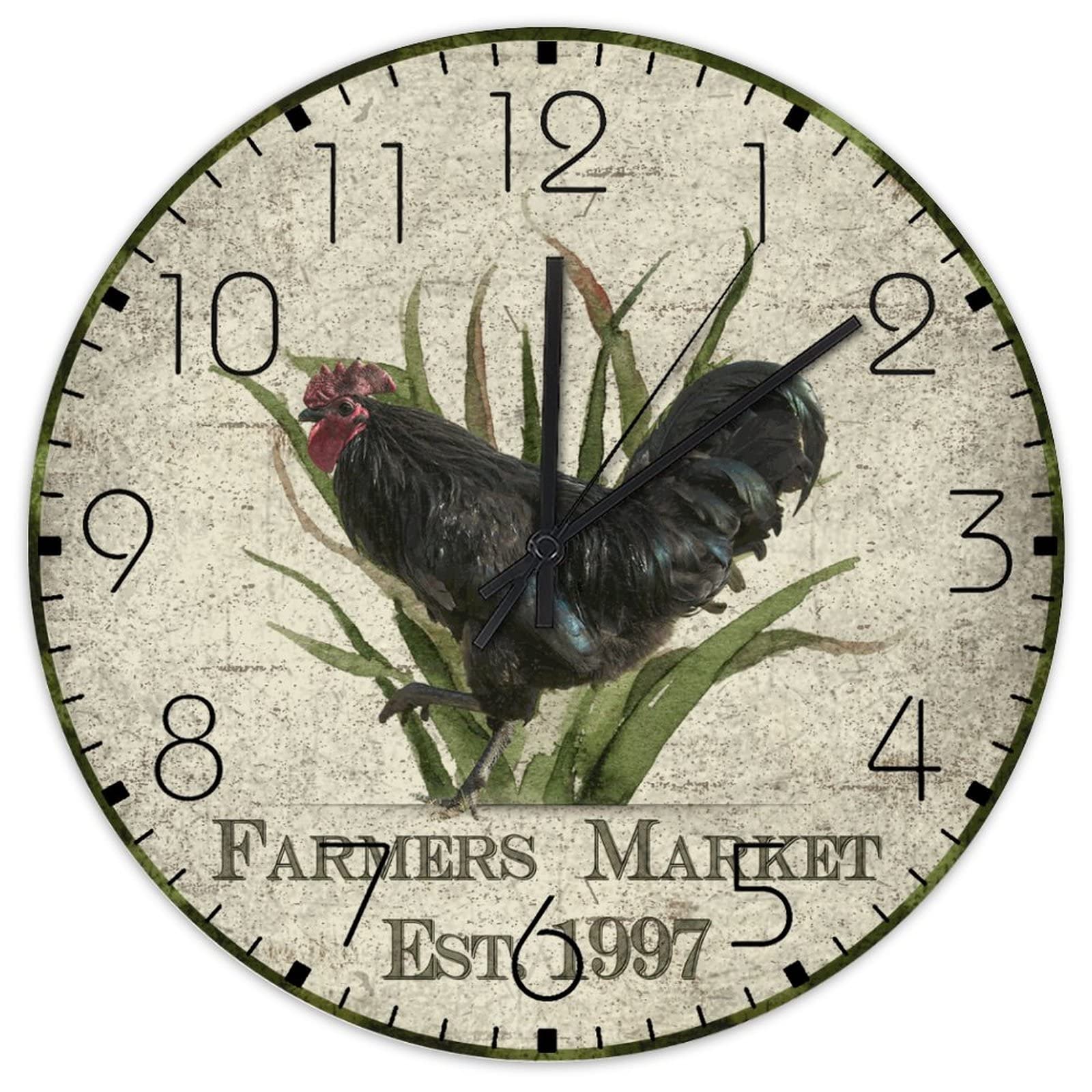 Horloge murale vintage silencieuse en bois sans tic-tac pour magasin