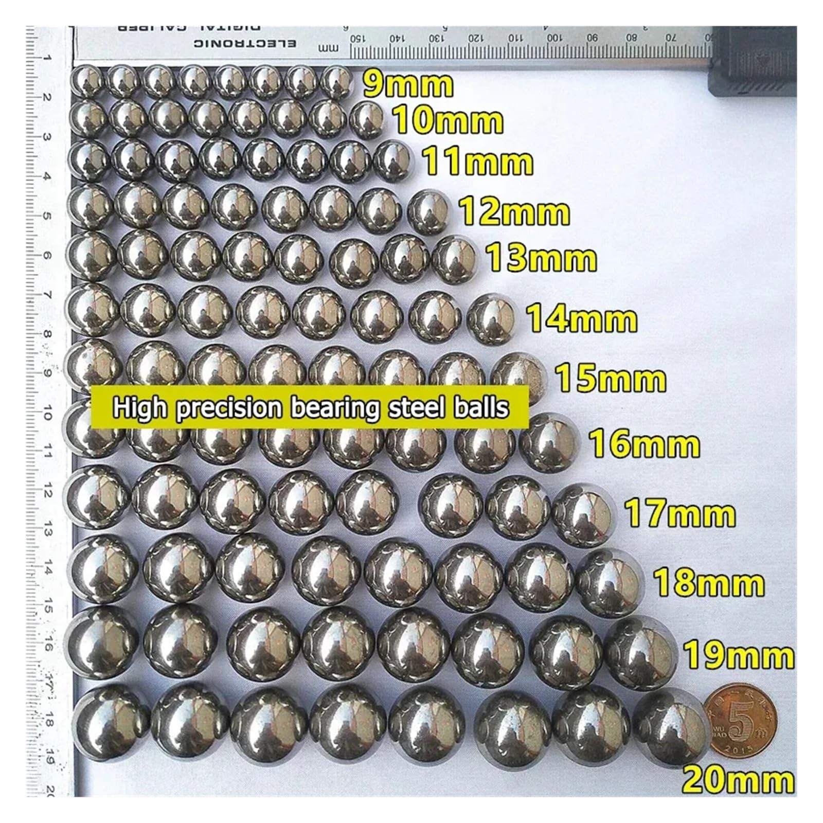Sfere di precisione in alluminio 0,5-30 mm Perle sferiche lisce e solide for cuscinetti di macchinari(1.3mm x 10000pcs)