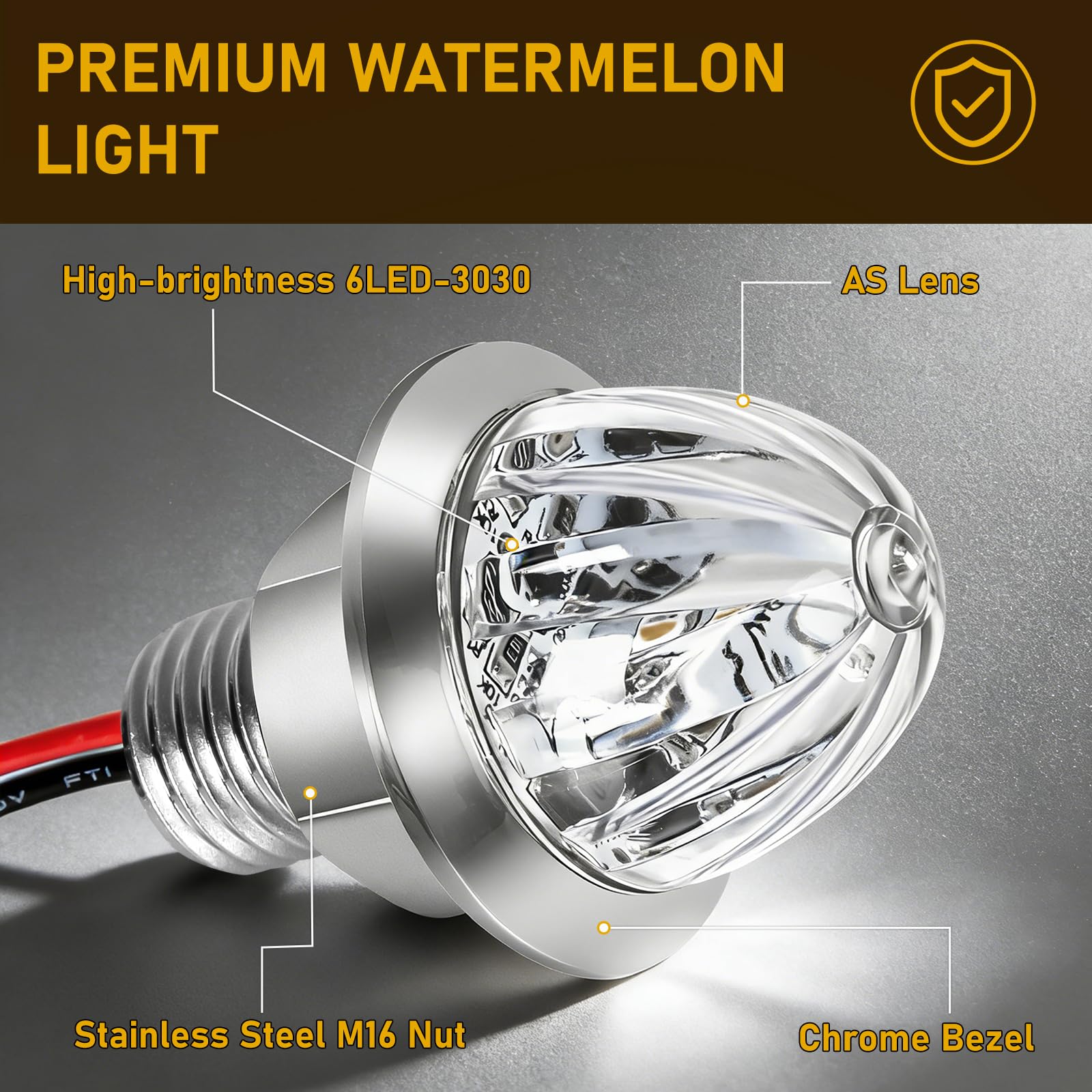 10PCS Mini Watermelon Lights, 3/4 Inch Dual Revolution Amber Turn Signal Marker to Green Auxiliary LED Watermelon Light, IP65 Waterproof Side Clearance Tail Griller Lights, for 12V Trailers Trucks RV - 5