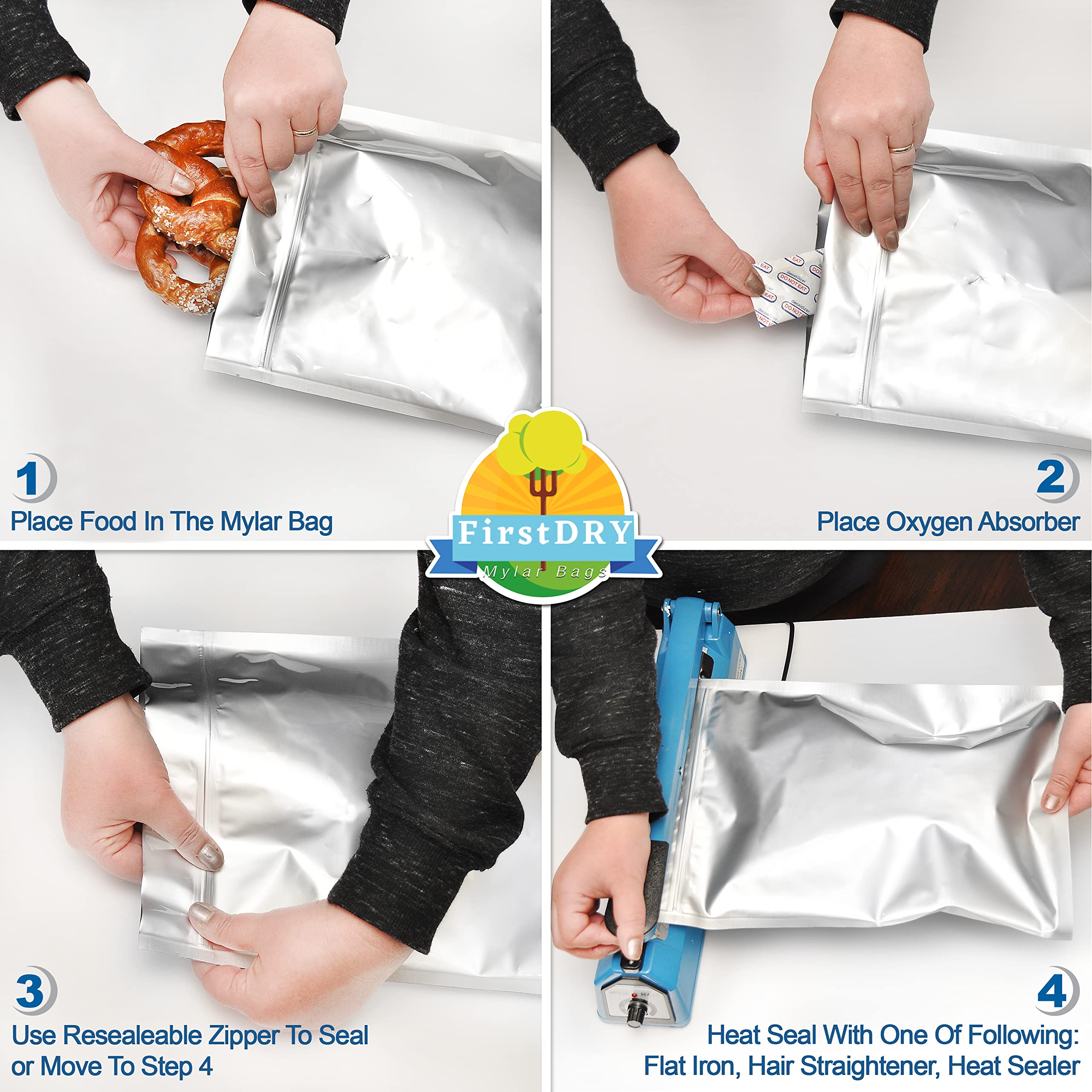 Buy 50 x FirstDRY 1 Gallon Mylar Bags Extra Thick 10 Mil (5 Mil each