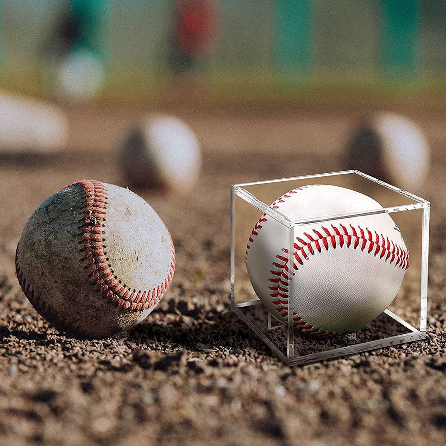 Lot de 16 boîtes de présentation transparentes en acrylique avec protection UV pour ballons de baseball, vitrine, autographe, pour ballon de taille officielle