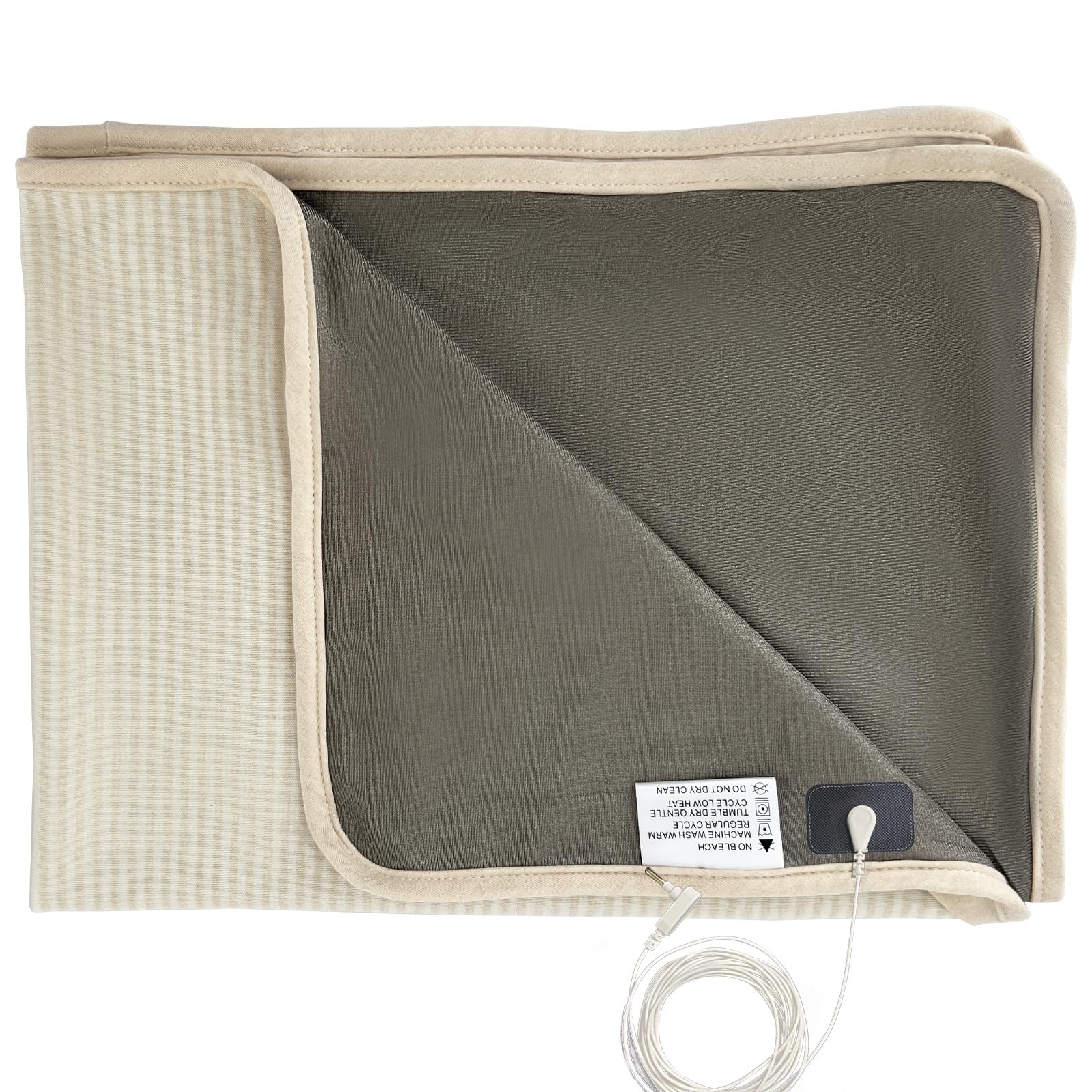 Amerthing Erdungsdecke inklusive 4,5 m Erdungsschnur, 5 g Blockierung, EMF-Schutz, Babydecke, Schwangerschafts-Bauchschutz, 76,2 x 88,9 cm