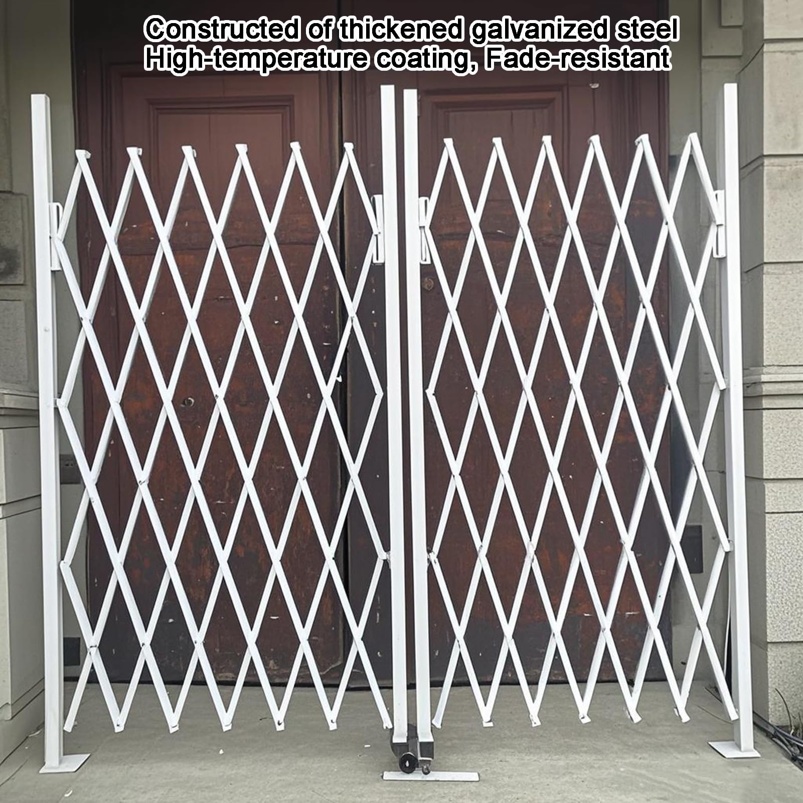 Puerta retráctil – Puerta de tijera plegable para escuelas y almacenes, puerta de acordeón portátil con ruedas, barrera de seguridad ajustable y solución de control de acceso