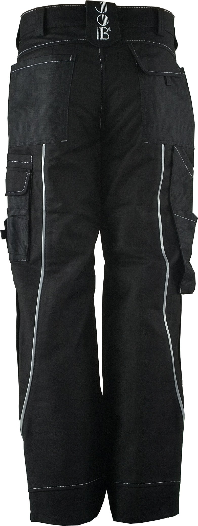 JOB-Kleidung N.I.T.R.O. Stretch-Bundhose/Arbeitshose/Pilothose schwarz mit Knieplstertaschen (54)