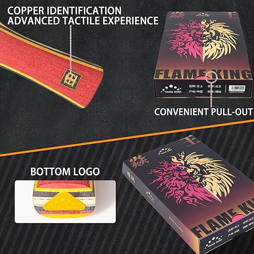 Miniatura 5 de YAN-Wang - Pala de ping pong profesional, Oneside es externa y otra cara está integrada en la raqueta de tenis de mesa de carbono de arilato, para