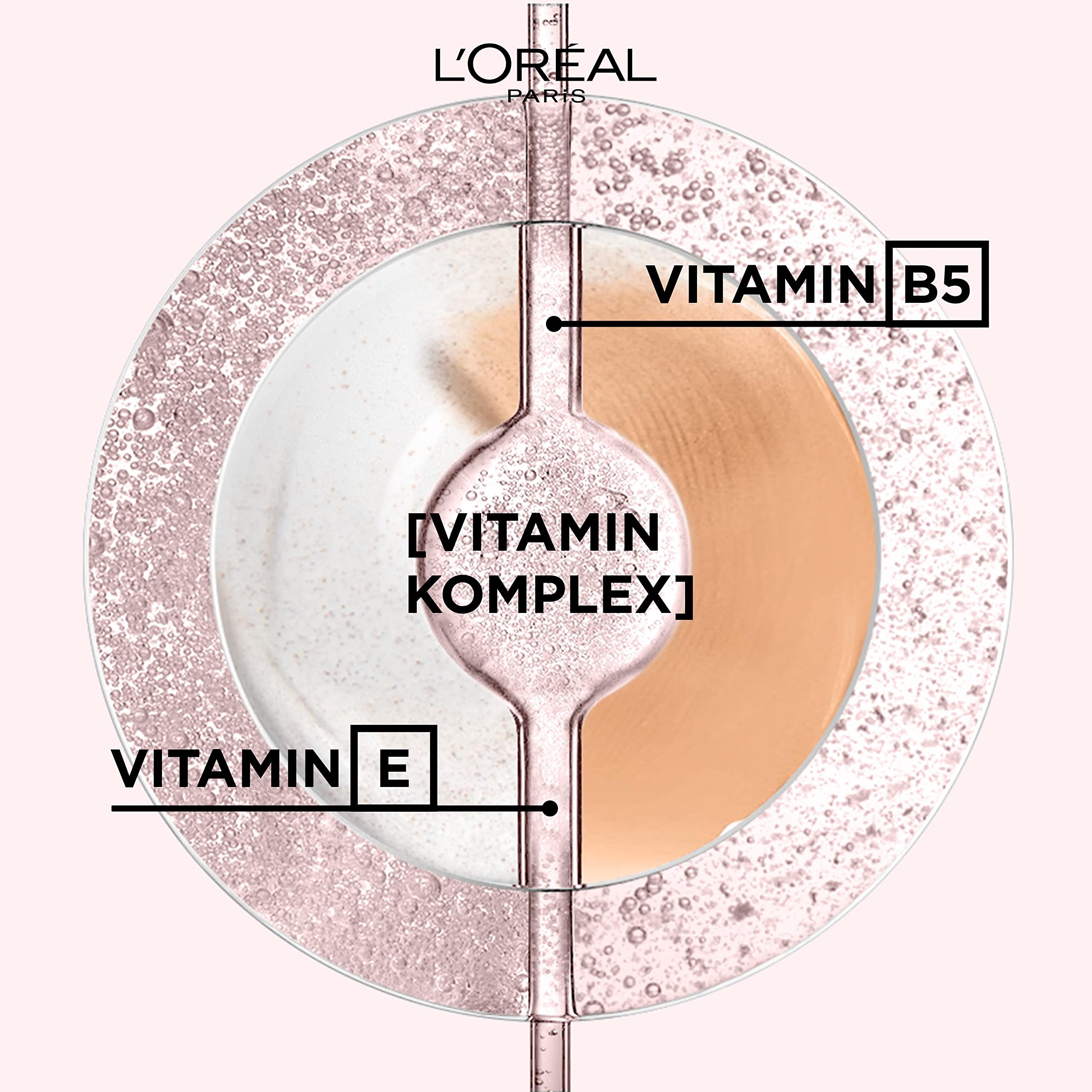 L'Oréal Paris Vitamin C Glow Routine: Vitamin C Reinigungsschaum, 12% pures Vitamin C Serum, Elvital Glycolic Gloss Haar-Laminierung & Magic CC Anti-Rötungen Creme – [Amazon Exclusive], 4-teilig