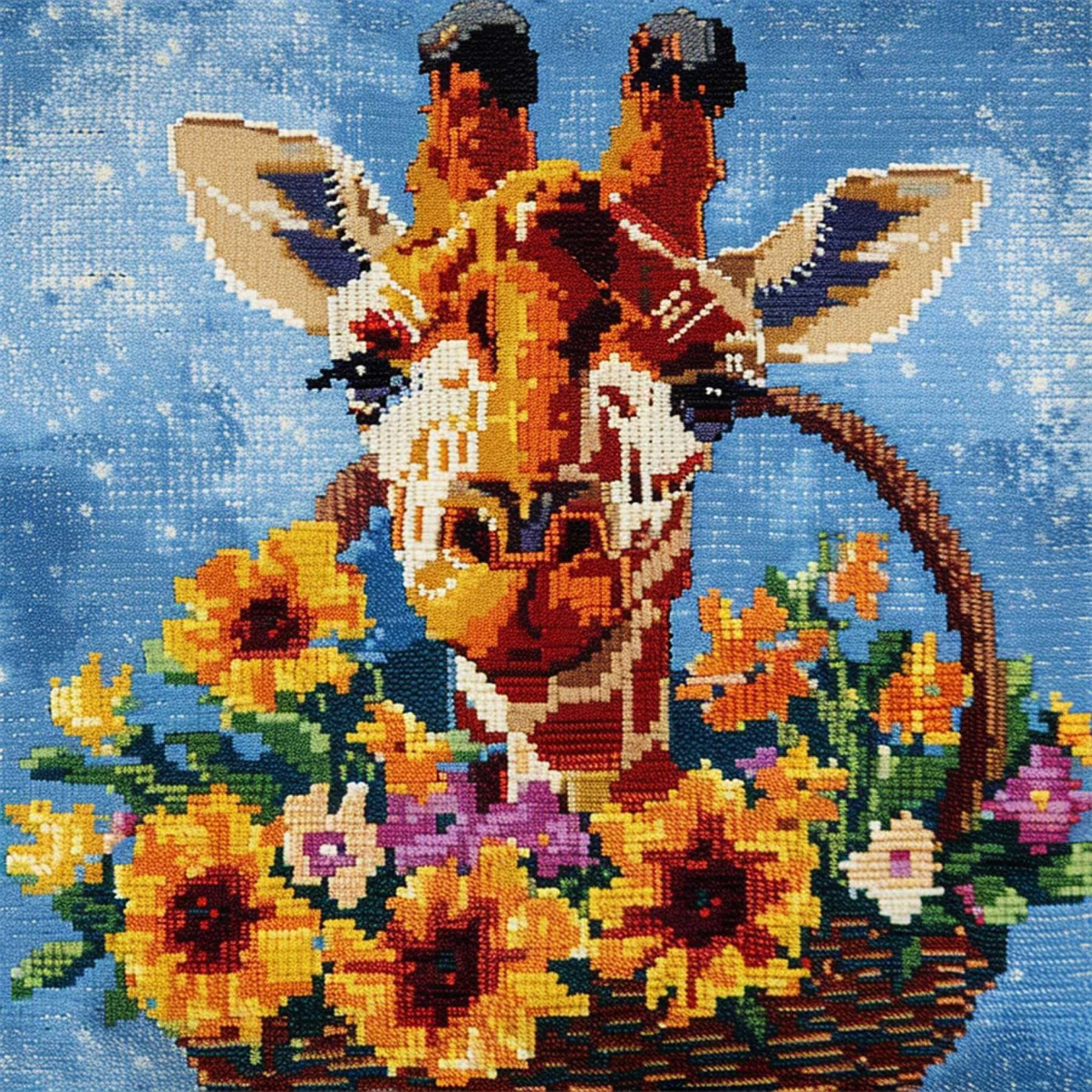 WallustrioaW Latch Hook Cushion Kits,Animal Giraffe