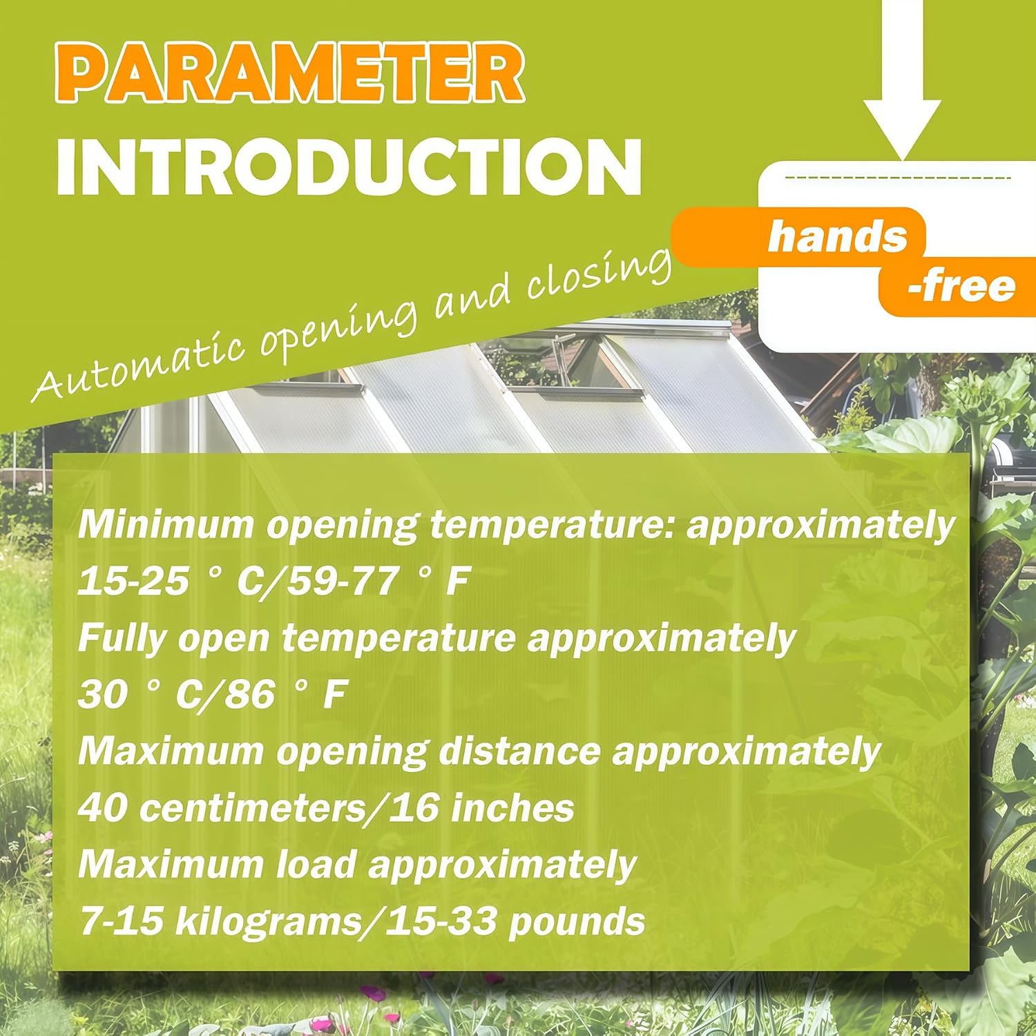 Greenhouse Automatic Vent Opener (Silver Single Spring2PCS)