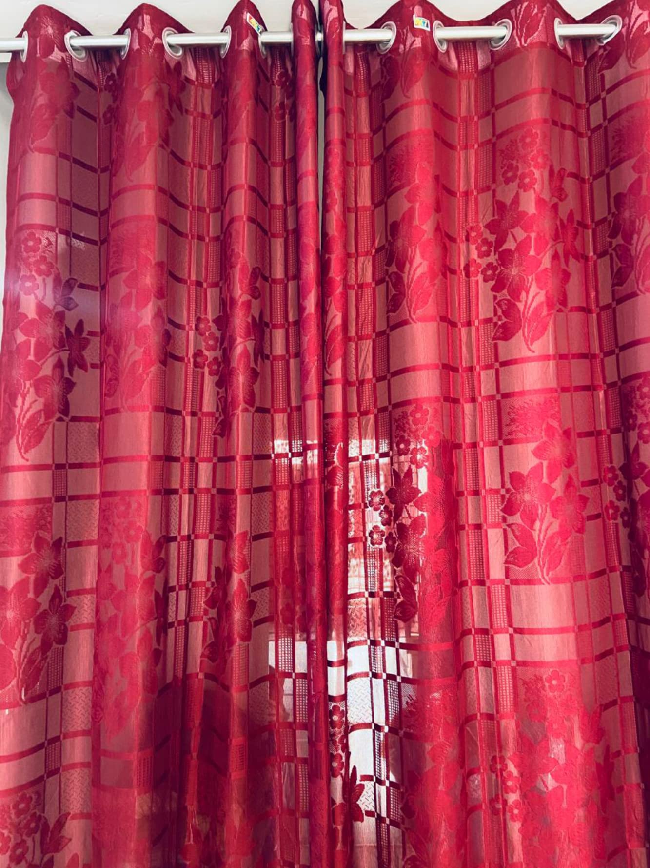 See full amazon price history chart for Fabrilia Heavy Polyester Net Semi Transparent Fancy Grommet Curtains, Floral Design, Maroon, Long Door- 4 Feet X 9 Feet, Pack Of 2 Pcs Fabrilia Heavy Polyester Net Semi Transparent Fancy Grommet Curtains, Floral Design, Maroon, Long Door- 4 Feet X 9 Feet, Pack Of 2 Pcs (B09NYRF8WN) Amazon Price History, Amazon Price Tracker