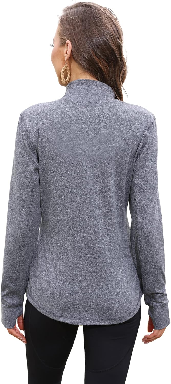 COZZYON Womens Athletic Full Zip Lightweight Yoga Workout Track Sports Zip Up Jacket with Thumb Holes