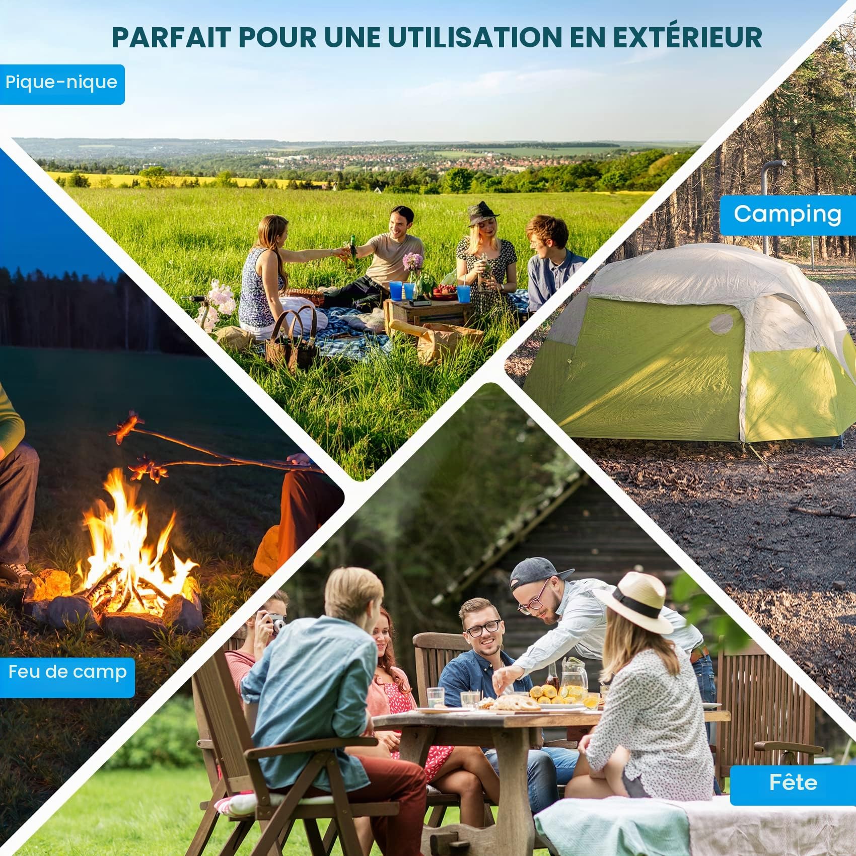 Onlyfire Kit de Grille et Plaque de Camp avec Sac de Transport pour Foyer, Barbecue, Jardin, Feu, Camping - Grille de Cuisson 35.4 x 40.5 cm - Plaque de Cuisson 35.2 x 40.5 cm - Hauteur Réglable