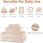 Amazon Basics Fade Resistant Bath, Hand and Washcloth Towel Set, 100% Cotton, Set of 6, Pale Pink