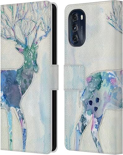 Head Case Designs Officially Licensed Wyanne Quiet Creative Animals 2 Leather Book Wallet Case Cover Compatible with Motorola Moto G (2022)