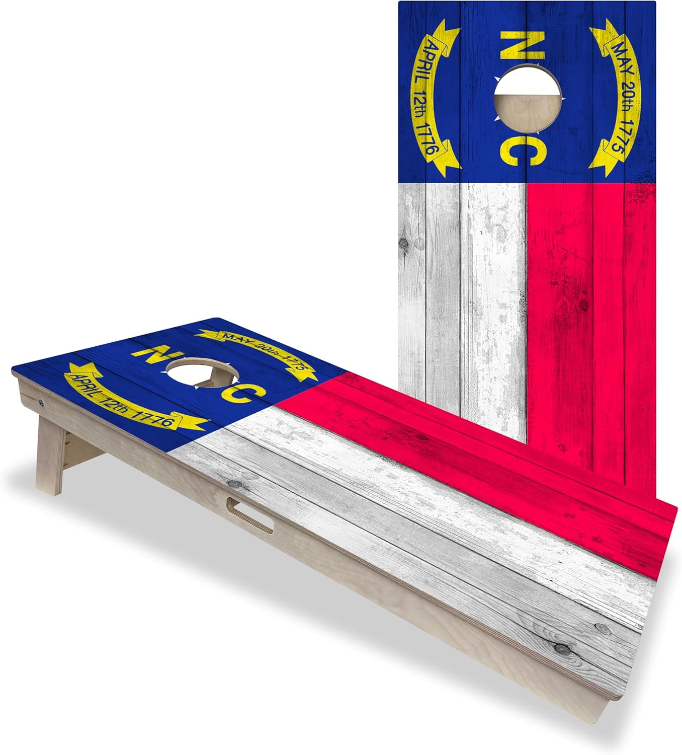 CornholeAce ACE PRO State Flags Professional Cornhole Boards - No Bounce! Triple Wide Legs, 3/4" Baltic Birch Plywood, Handles, Regulation Size (4x2ft), Tournament Style, Made in USA