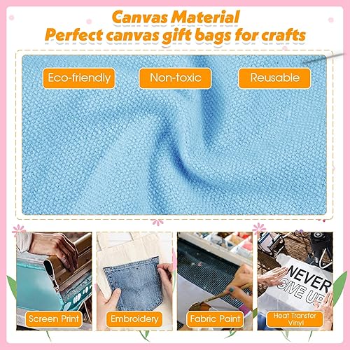 Vista 92 de Amylove 24 mini bolsas de lona en blanco para sublimación, reutilizables, para comestibles, equipaje de bricolaje, para fiestas incluso