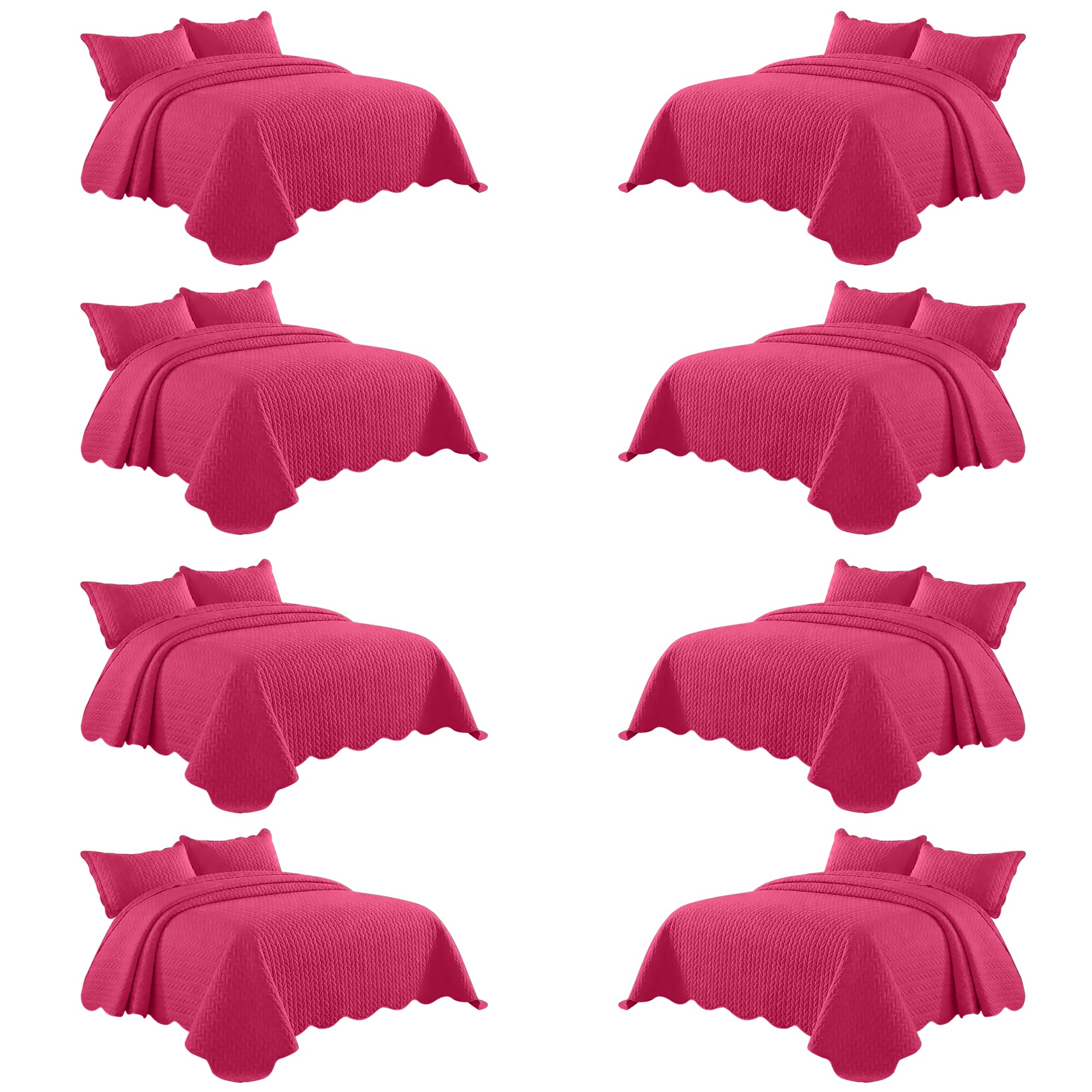IR Imperial Rooms California King Quilt Bedspread Pink Leaf 8-Pack