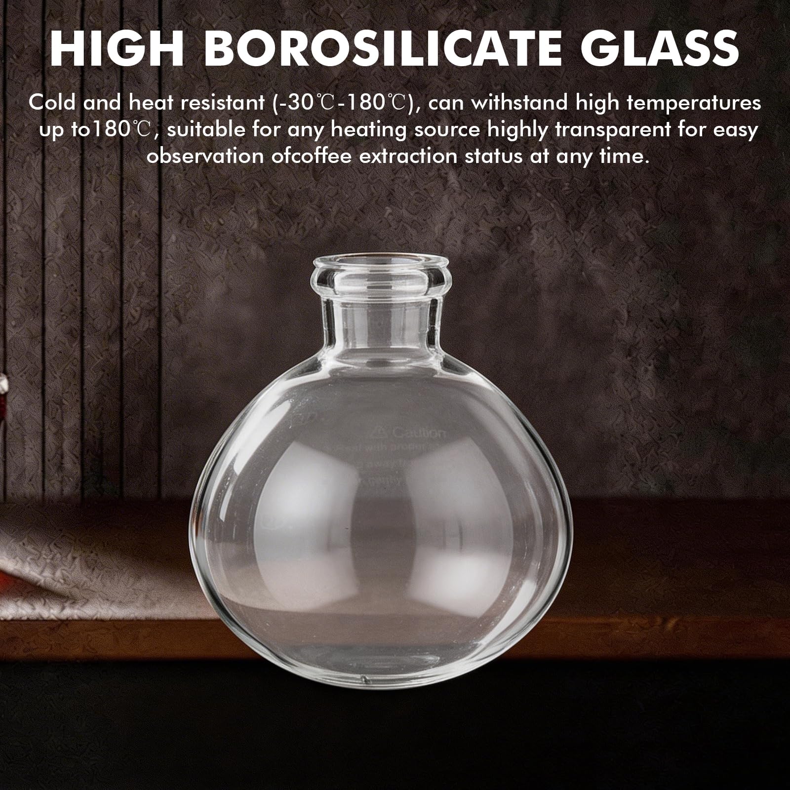 LIROPAU Machine à café siphon, cafetière sous vide, siphon à café japonais, 5 tasses, 600 ml, résistant à la chaleur, avec base de filtre anti-goutte, outils d'extraction pour café infusé à la main
