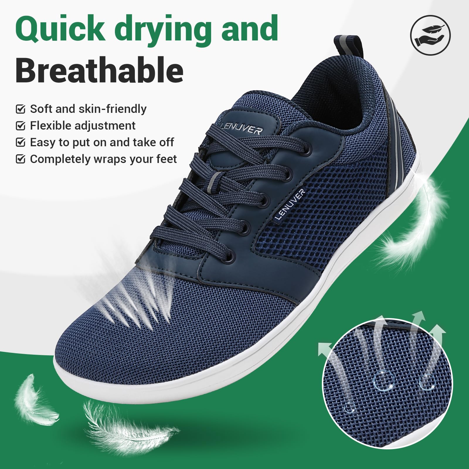Barfußschuhe Damen Sommer Barfussschuhe Herren Traillaufschuhe Atmungsaktiv Straßenlaufschuhe Leichte Fitnessschuhe Schnell Trocknend Sneaker