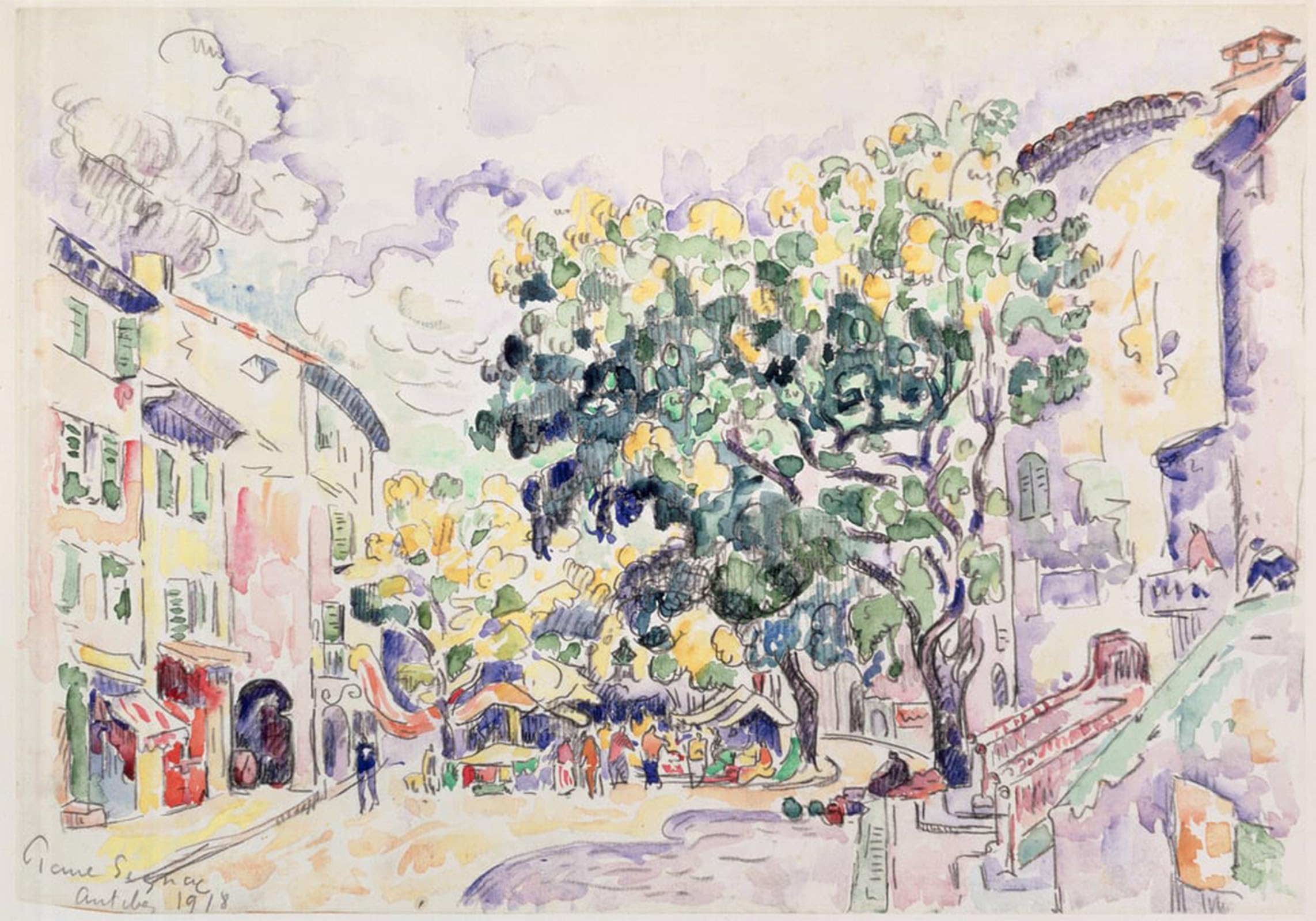 ARTXLXXBN Famous Art Print Poster Vintage Wall Art Antibes by Paul Signac Canvas Art Poster for Home Decor 60x90cm