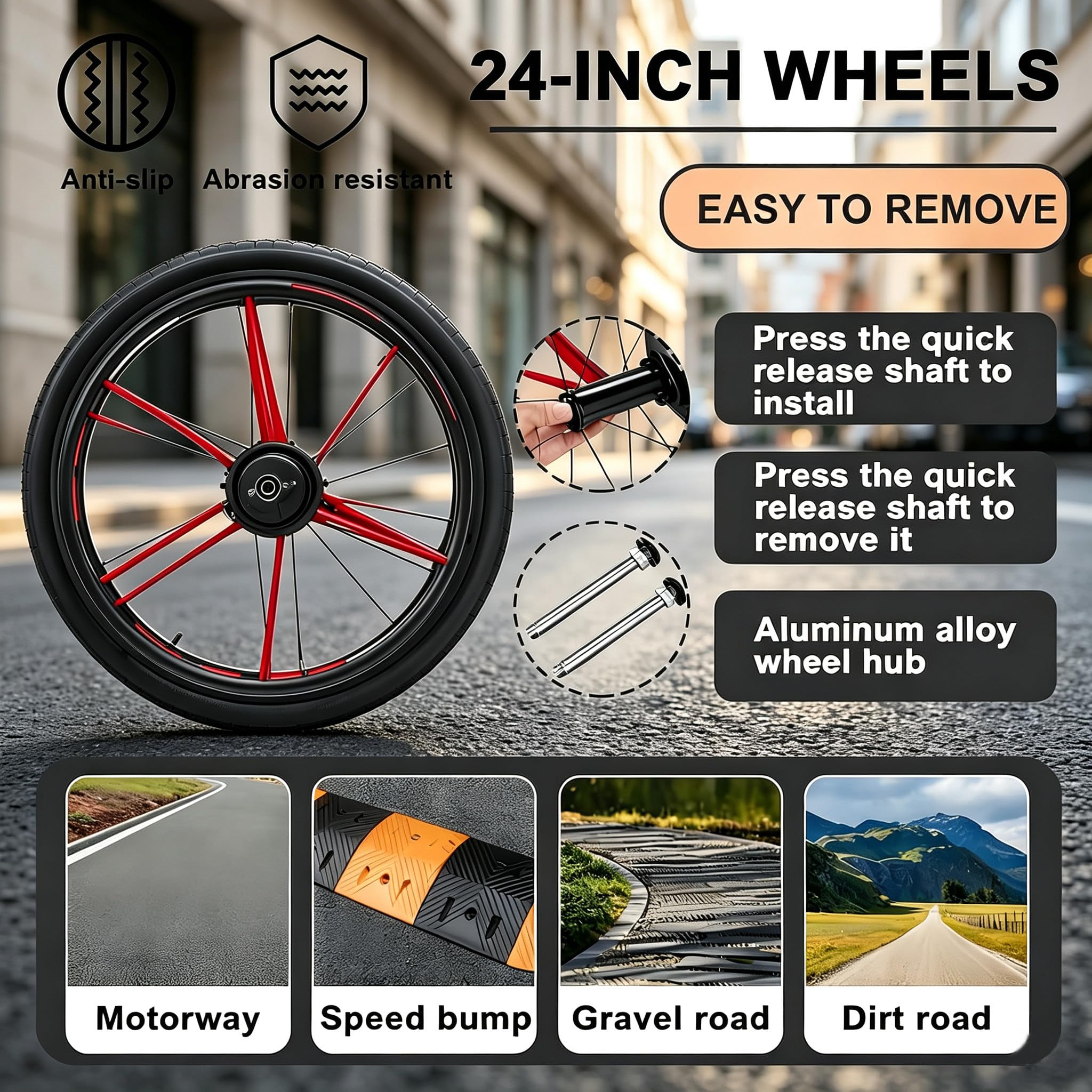 Sportowy, Składany Wózek Transportowy, Terenowy Seat38cm