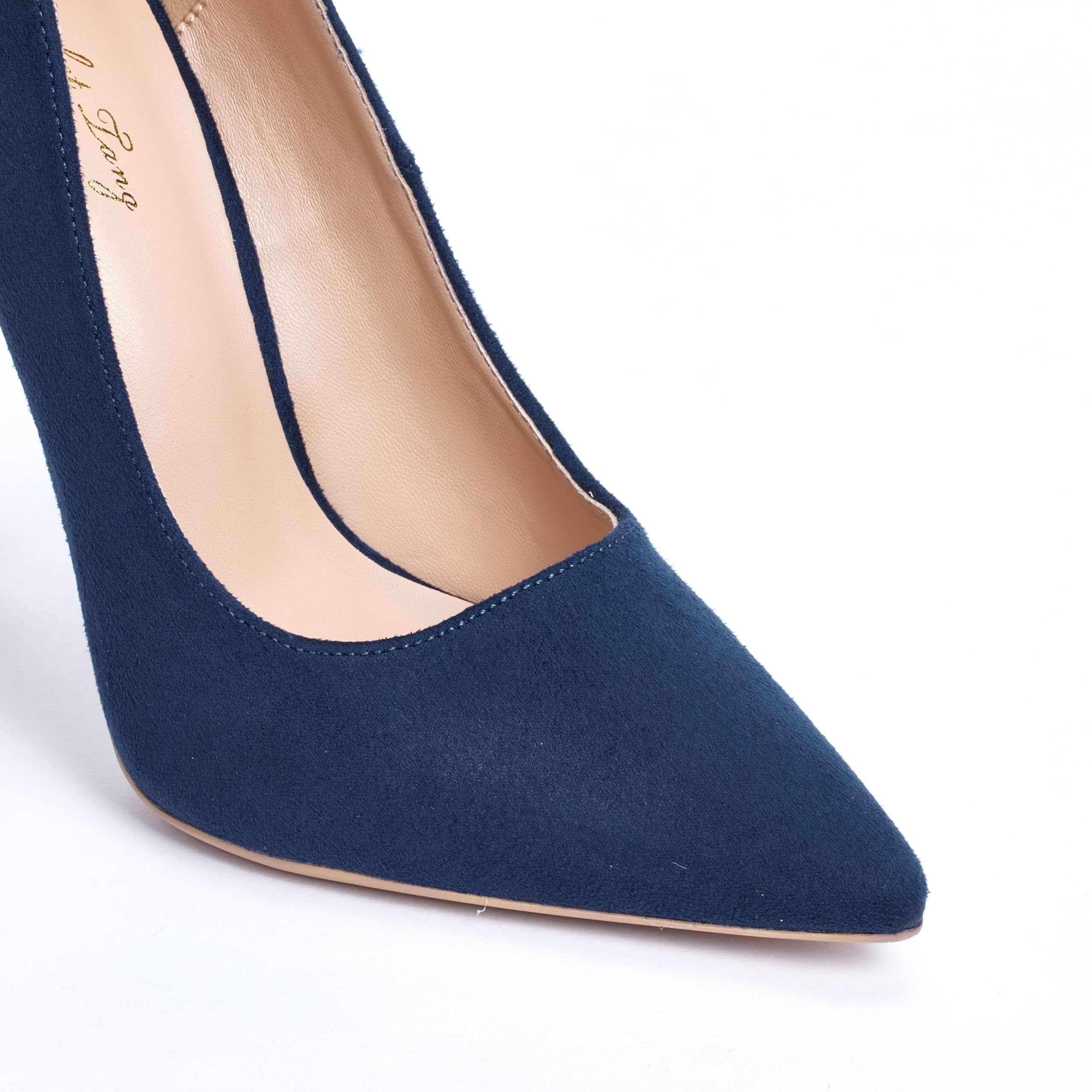 Zhabtuc Escarpins Femme Talons Aiguilles en Daim 12CM, Talons Hauts Élégant à Bout Pointu Chaussures Fermées à Talons Aiguilles pour Robe de Mariée et Fête Stiletto Pompes