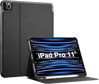 iPad Pro 11 Inch Case 2022 2021 2020 2018, Slim Stand Protective Folio Case Smart Cover for iPad Pro 11" 4th 3rd 2nd 1st Gen - Black