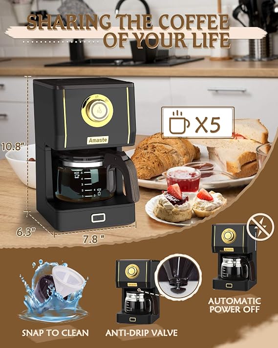 Amaste Coffee Maker, 25 Oz Drip Coffee Machine Set