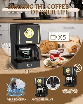 Amaste Coffee Maker, 25 Oz Drip Coffee Machine Set